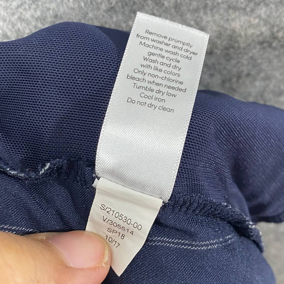 Athleta Jogger Pants 4 Petite Navy Blue Striped Midtown Ankle High Rise - Picture 13 of 15